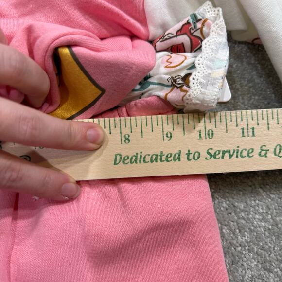 Disney Princess NWT 3 Piece Hoodie TShirt Legging Set Pink Gold 2T Ariel Belle - Picture 14 of 16